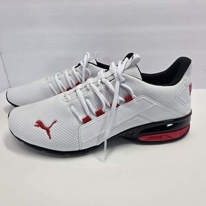 Puma Softfoam Plus Mens White Red Athletic Running Shoes Size 11.5